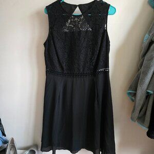 Black Cocktail Dress with Lace Waist - Truth & Fable, Size XL